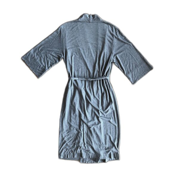 Natori Gray Cotton Rayon Slip Shift Wrap Maxi Robe Dress   Women's Size Medium - Picture 6 of 10